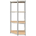 thumbnail image 3 of vidaXL 4-Layer Corner Shelf Silver Steel&Engineered Wood, 3 of 5