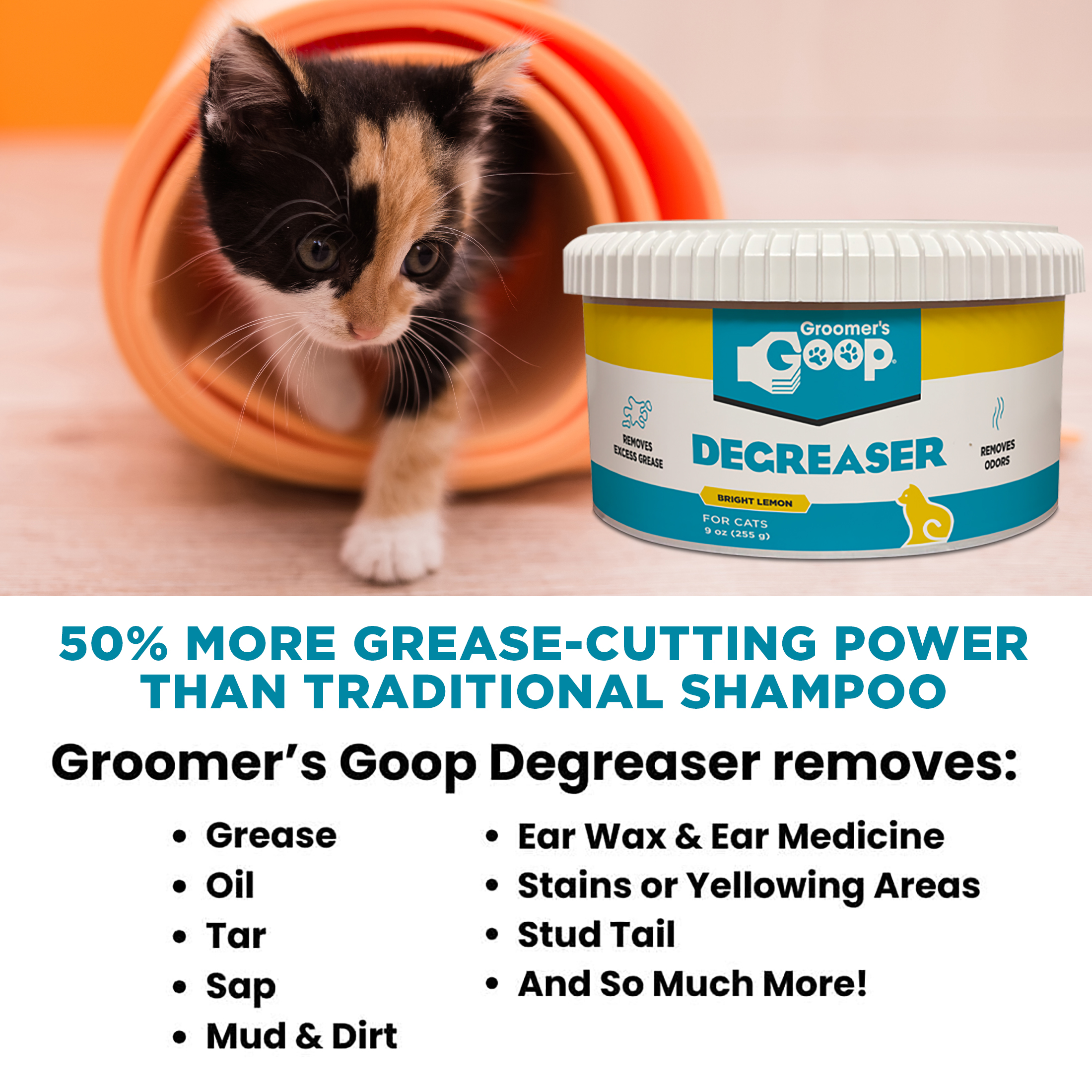 Groomer's Goop Cat Degreaser for Oily Coats, 9 oz
