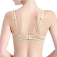 thumbnail image 3 of Bras for Women Sexy Lace, Cute Floral Embroidered Sheer Unpadded Unlined See Through Bras, No Underwire Everyday Plus Size Beige 34, 3 of 3