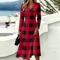 thumbnail image 6 of Womens Summer Casual Midi Maxi Dresses V Neck Vintage Long Sleeve Work Casual Dress Boho Beach Floral Print Sundress, 6 of 6