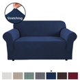 thumbnail image 1 of H.VERSAILTEX 1-Piece Jacquard Spandex Loveseat Stretch Slipcover, Navy, 1 of 7