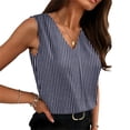 thumbnail image 2 of Babysbule Women's Linen Style Sleeveless Wrap Blouse Tie Waist V Neck Casual Flowy Summer Top for Work and Daily Wear, 2 of 9