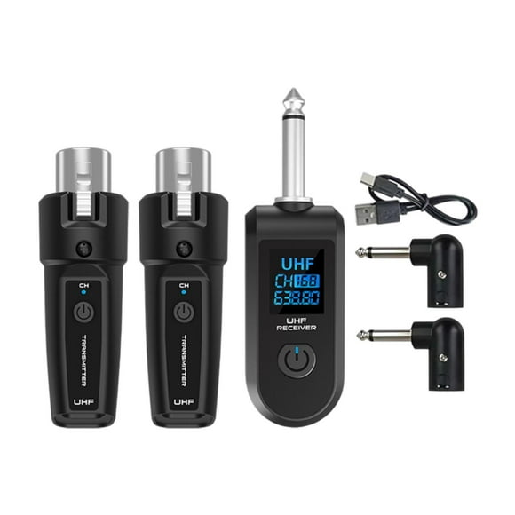 Transmisor Receptor de Audio Sistema Adaptador XLR Equipo de Música para Guitarra Dinámica 1 en 2 con adaptador