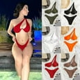thumbnail image 4 of ZPAQI Womens Trendy One Shoulder Bikinis Sets Summer Push Up Beachwear Bathing Suits, 4 of 21