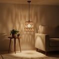 thumbnail image 5 of Wiywef Hand-woven Pendant Lamp Shade Boho Style Ceiling Pendant Lamp Cover Paper Rope Lamp Shade For Ceiling/Wall/Table Lamps, 5 of 7