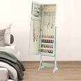 thumbnail image 2 of Gymax Mirrored Jewelry Armoire Standing Jewelry Cabinet w/ Full-Length Mirror Inner Makeup Mirror, 2 of 10