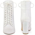 thumbnail image 2 of Unique Bargains Glitter Pointed Toe Block Heel Ankle Boots for Women, 2 of 6