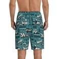 thumbnail image 3 of Kdxio Modern Excavator Print Mens Sleep Shorts Bottoms Soft Comfy Pajama Wear Pants with Drawstring Pockets, 3 of 7