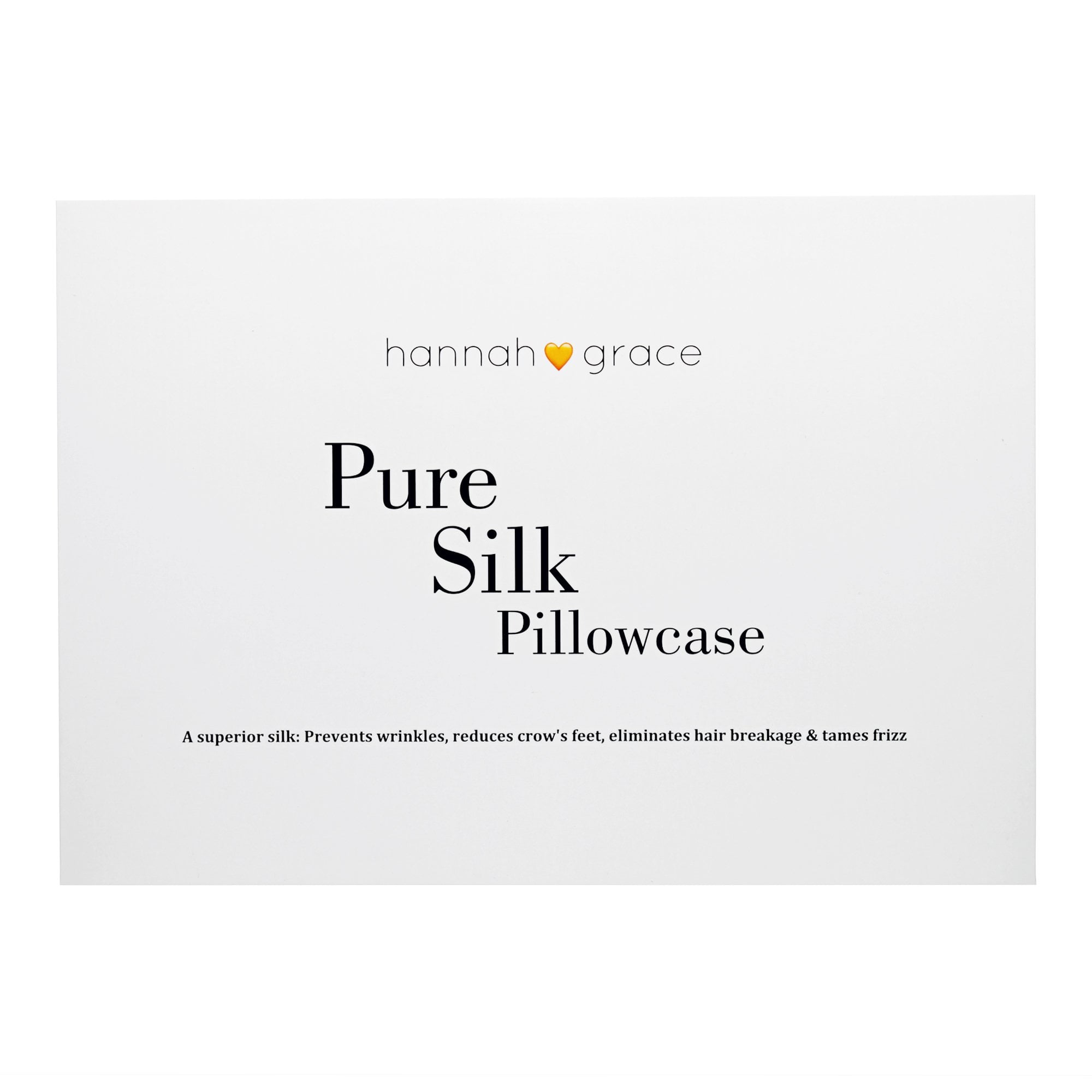 Hannah Grace Pure 6A Grade Silk Pillowcase Dermatologically Designed to Prevent Wrinkles, Fine Lines and Hair Tangles