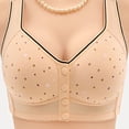 thumbnail image 2 of Comfortable Bras Women Solid Color Lace Wireless Bra With Creative Front Closure Design Plus Size Sport Bra Beige 50, 2 of 3