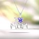 thumbnail image 2 of Collar con colgante de piedra violeta JeenMata I Love Mom Oro blanco 18K sobre plata, 2 of 2