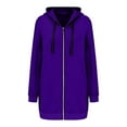 thumbnail image 4 of Breezora Womens Oversized Full Zip Hoodie Long Sleeve Loose Warm Sweatshirt Fall Winter Pullover With Pockets XXXXL Size Purple, 4 of 9