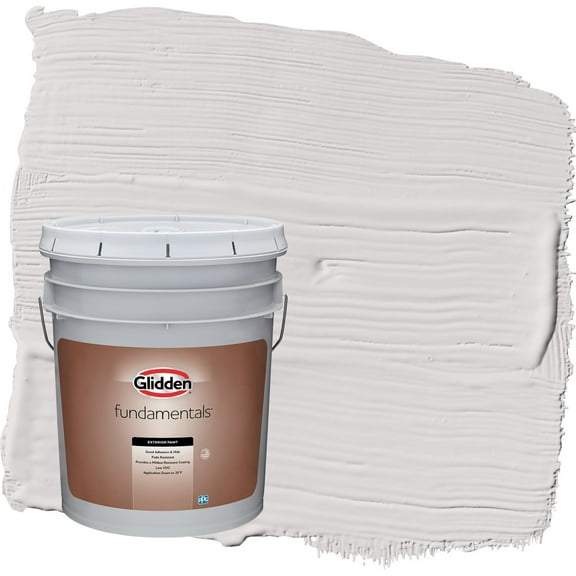 Glidden Fundamentals Go To Gray / Grey Flat Exterior Paint, 5 Gallon