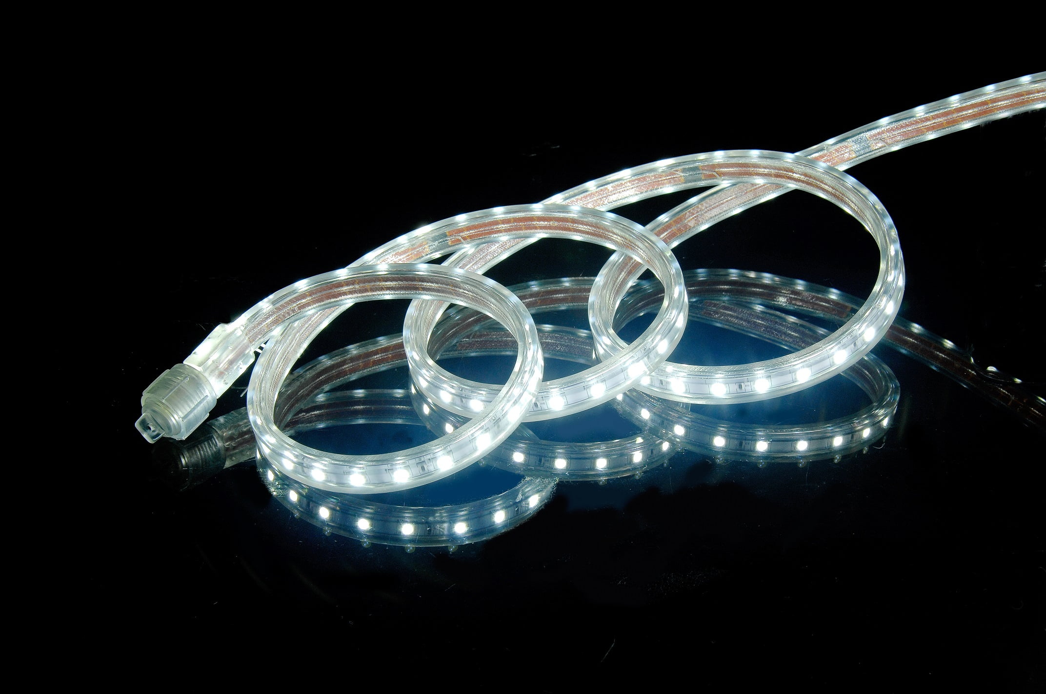 CBConcept UL Listed, 3.3 Feet, 360 Lumen, 6000K Pure White, Dimmable, 110-120V AC Flexible Flat LED Strip Rope Light, 60 Units 3528 SMD LEDs, Indoor/Outdoor Use, Accessories Included, [Ready to use]