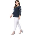 thumbnail image 4 of GRACE & GRANDEUR Women's Plus Size Floral V Neck 3/4 Sleeve Raglan Blouse, 4 of 6