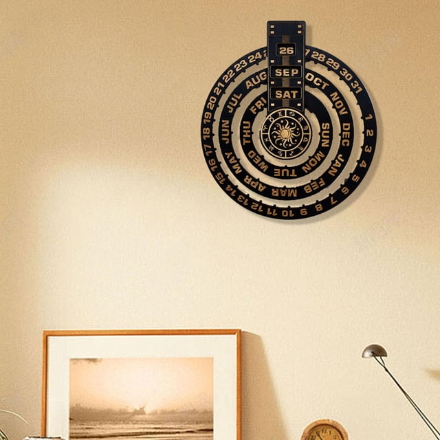 Calendario colgante de madera Macarena adornos circulares decorativos