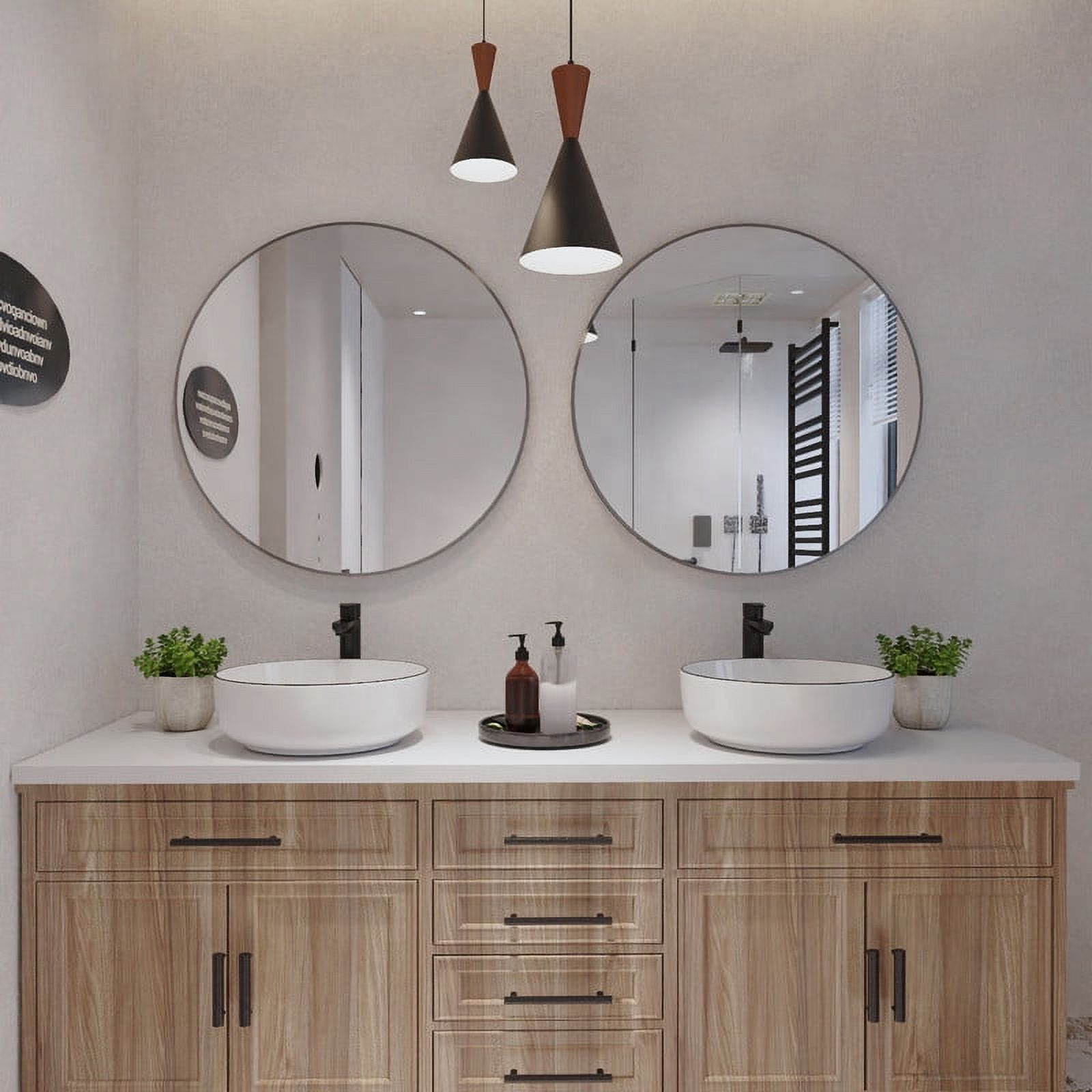 DeerValley DV-1V0030 Symmetry 16'' White Ceramic Circular Vessel Bathroom Sink