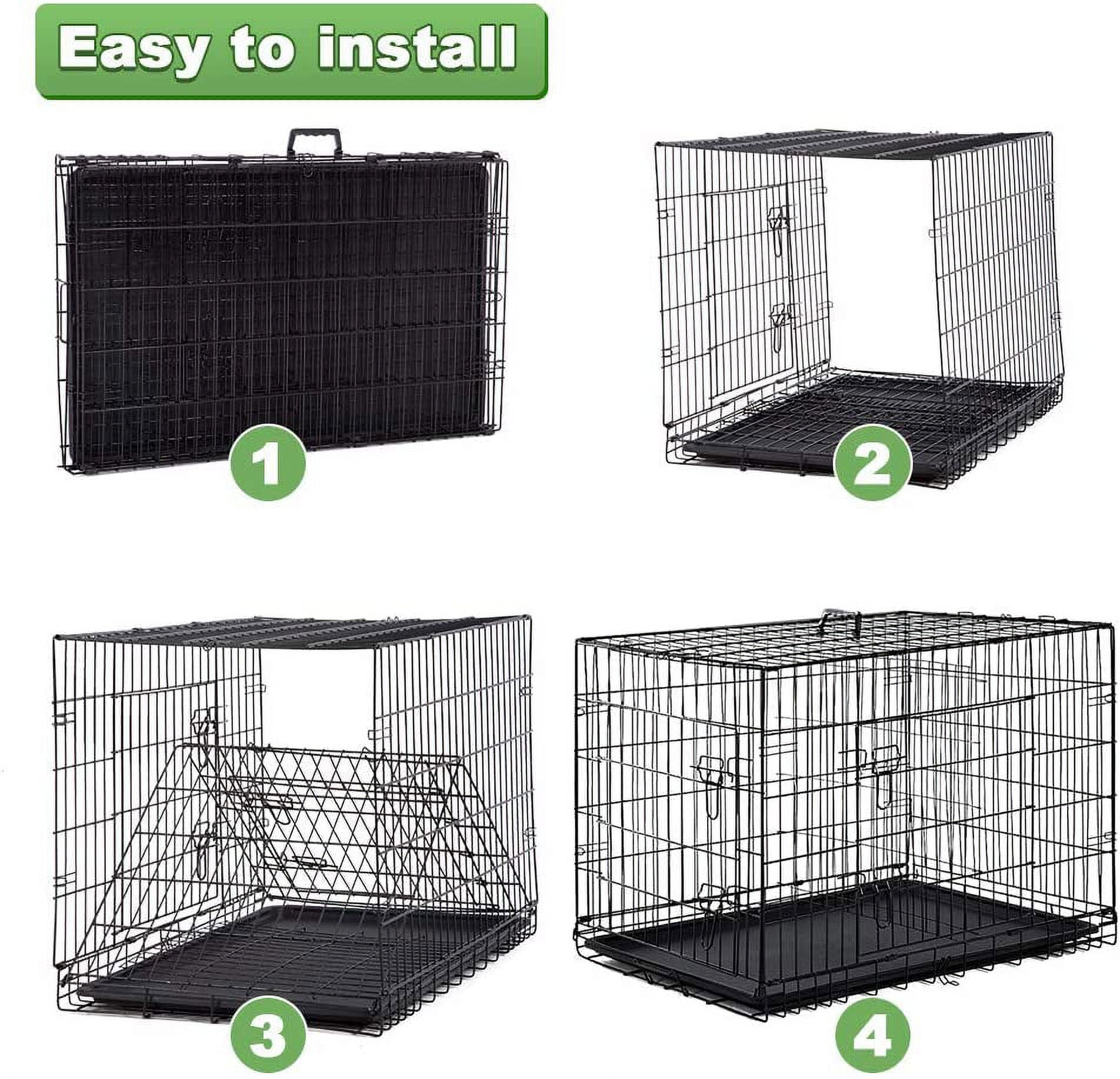 BestPet XL Dog Crate: 48" Folding, Metal Wire, Divider, Dual Door, Plastic Tray - Perfect for Travel & Camping