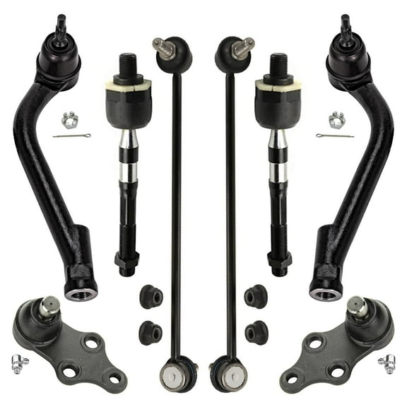 Detroit Axle - Front Inner Outer Tie Rod Ends Sway Bar Links Lower Ball Joints Replacement for 2017 2018 Hyundai Santa Fe Sport - 8pc Set