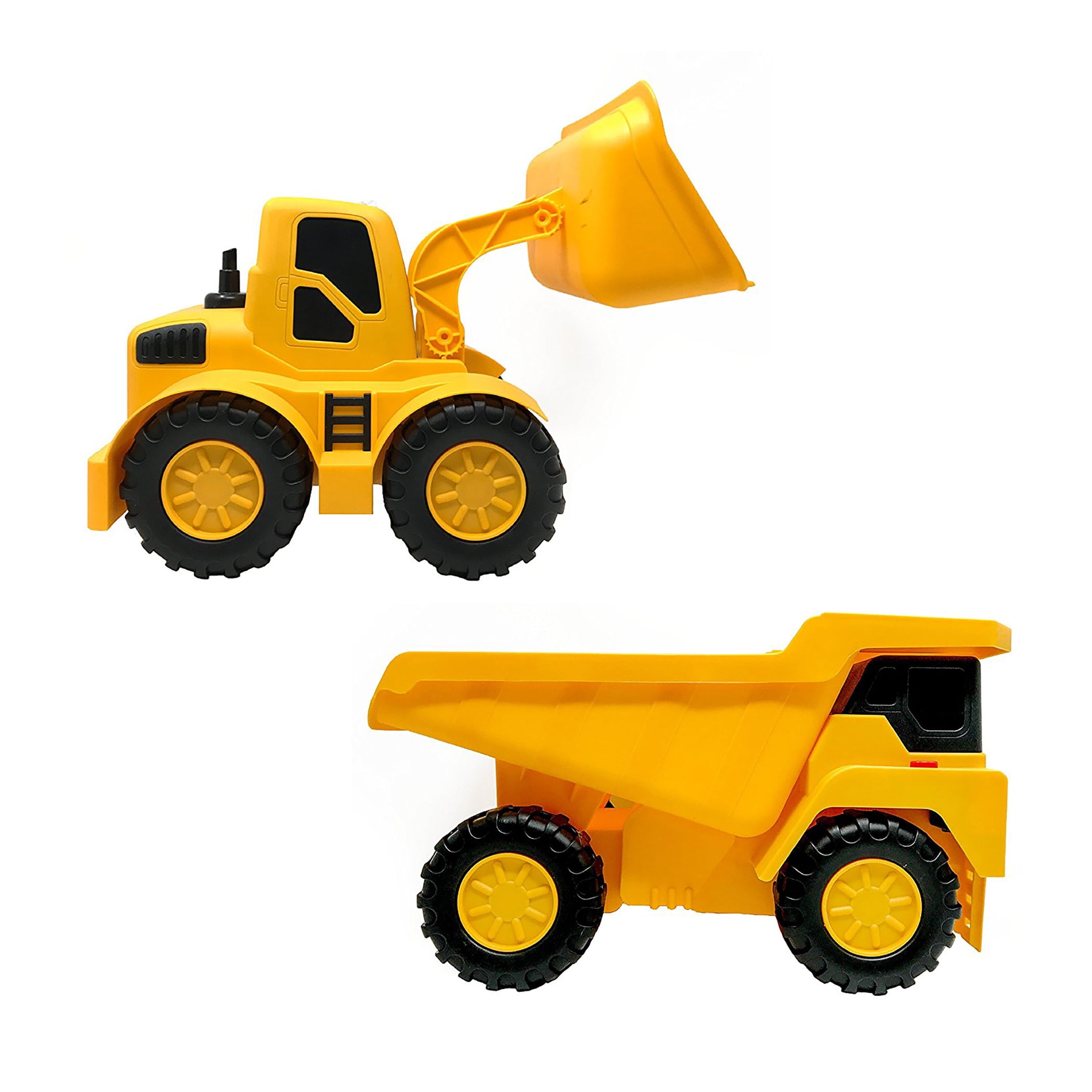 boley (2piece) 18" construction vehicles dump truck and bulldozer