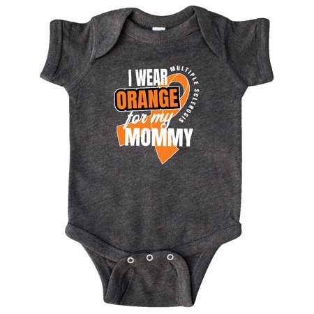 

Inktastic I Wear Orange For My Mommy Multiple Sclerosis Awareness Gift Baby Boy or Baby Girl Bodysuit