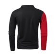 thumbnail image 4 of Hombres Casual Cremallera sólida Jersey Turndown Manga larga Patchwork Camiseta Blusa Pompotops oipoqjl51073, 4 of 4