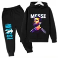 thumbnail image 5 of Conjunto de sudadera con capucha para niños de primavera, conjunto deportivo de 2 piezas, sudadera y pantalones, ropa para niños y niñas con estampado de Messi, ropa para bebés, 5 of 5