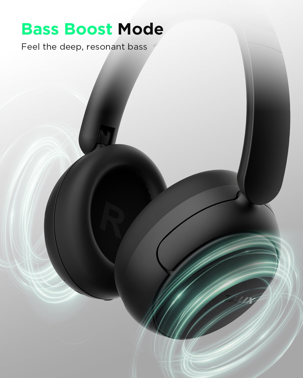 TALIX H30 Adaptive ANC Wireless Headphones Over Ear,Active Noise Cancellation with Multiple Modes,Black
