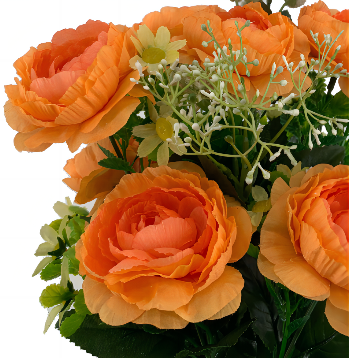 Mainstays 20.5" Artificial Flower Bouquet, Camellia, Orange Color. Indoor Use,  Party Centerpiece Table Decorations - image 3 of 5