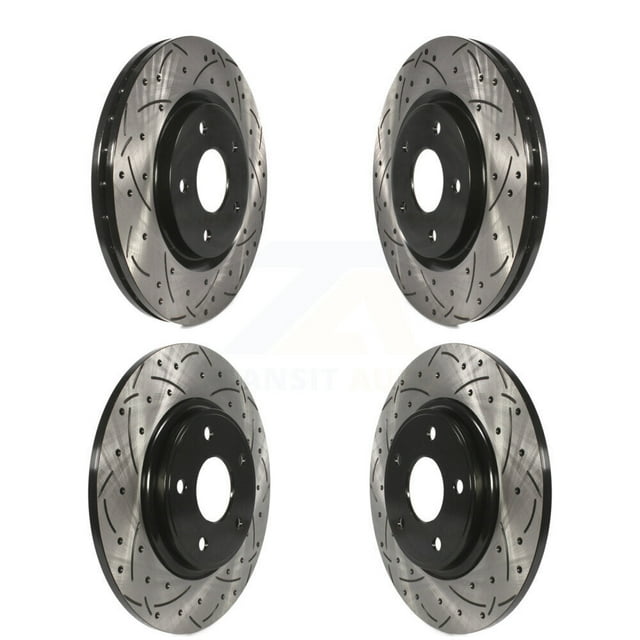 DS-One Front Rear Coated Drilled Slotted Disc Brake Rotors Kit for Car Dodge Grand Caravan Journey Chrysler Town & Country Ram C/V Volkswagen Routan KD-100257