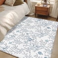 thumbnail image 5 of Summer Washable Area Rugs 4'x6', Retro Ocean Shell Starfish Conch Coral Low Pile Throw Living Room Rug Non-Slip Sturdy Edge Binding Carpet for Indoor Entryway Bedside Kitchen, 5 of 9