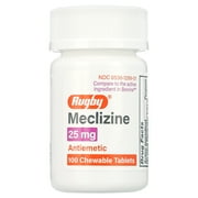 Rugby Meclizine 25 mg - 100 Chewable Tablets