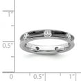 thumbnail image 5 of Solid 925 Sterling Silver Stackable Diamond Vintage Antiqued Ring Eternity Band Size 10 (.16 cttw.), 5 of 6