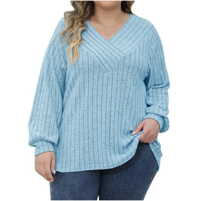RXIRUCGD Chandail Décontracté Mode pour Femmes Col Rond à Manches Longues, Bleu, Taille : 2TG