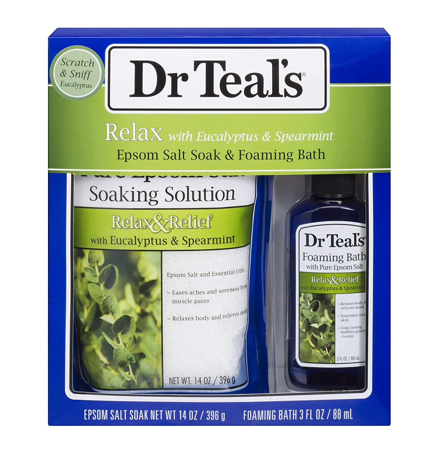 Dr Teal's Relax with Eucalyptus & Spearmint Epsom Salt Soak & Foaming