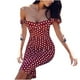thumbnail image 1 of Vestido HUOGUO, a la moda veraniega, sexy, cuello oblicuo, punto de horquilla dividido, 1 of 5