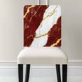 thumbnail image 3 of Red Marble Chair Covers Set of 8 Gold Foil Modern Chair Back Covers Stretch Removable Washable Chairs Slipcovers Chair Protector for Dining Room Kitchen Party Decor, 3 of 5
