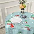 thumbnail image 6 of Coolnut 60" Christmas Snowman Round Tablecloth, Waterproof Stain and Wrinkle Resistant Washable Decorative Table Covers for Kitchen Dining Tabletop Party Outdoor Picnic, 6 of 7
