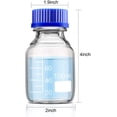 thumbnail image 2 of Bouteilles Rondes en Verre pour Rangement de Médias Borosilicate 100 ml GL45 Bleu Bouchon à Vis Réactif Liquide de Labo 4 Pcs, 2 of 7