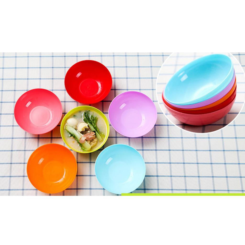 6pcs Kids Cereal Soup Plastic Serving Bowls Set Home Use Camping Picnic BBQ 