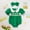 Green, variant on ZEHJUHAN Baby Girl's Clover Embroidered Romper Set, Ruffle Bubble Sleeve Lapel Collar Onesie with Hair Bow For Summer Green,1-3M