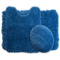 thumbnail image 5 of Lavish Home 67-14-N Super Plush Non-Slip Bath Mat Rug Set, Navy - 3 Piece, 5 of 7