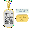 thumbnail image 3 of Dont Fall Into The Trap Stainless Steel or 18k Gold Premium Swivel Dog Tag Keychain, 3 of 10