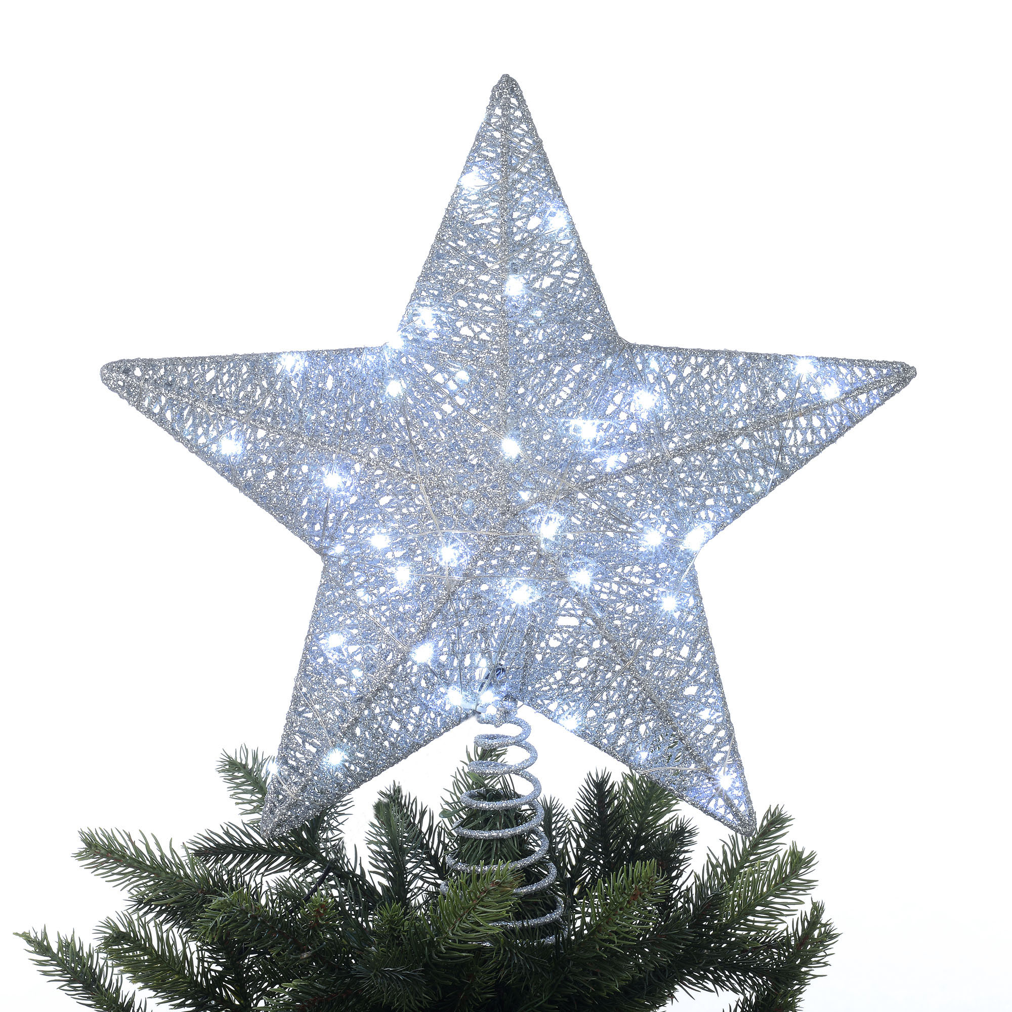Holiday Time 15 inch LED Silver Star Christmas Tree Topper - image 5 of 5