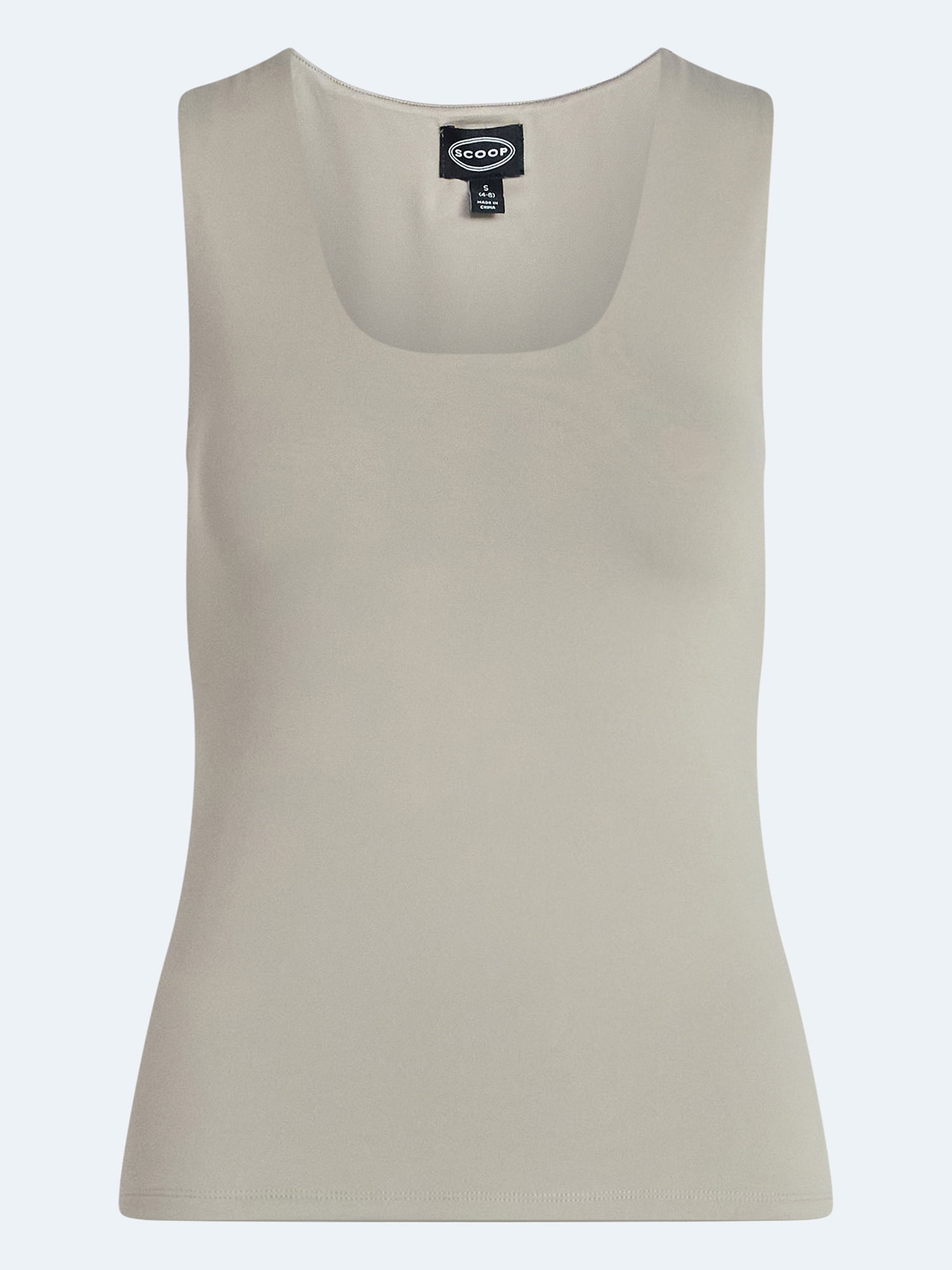 Scoop Women's Sleeveless Scoop Neck Contour Top, Sizes XS-XXL