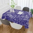 thumbnail image 4 of SKYSONIC 60"x120" Square Tablecloth with Blue Exotic Leaves and Birds Prints, Anti-Wrinkle and Smooth Table Cloth for Kitchen/Home Party Decoration, 4 of 7