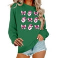 thumbnail image 2 of HOMBOM Green Sweatshirts for Women Crewneck Light Up Christmas Funny Xmas Santa Merry Ladies Sweatshirt Fall, 2 of 6