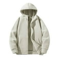 thumbnail image 1 of Men's Hooded Jacket - Slim Fit Drawstring Coat, Lightweight Polyester Outerwear with Zipper Pockets for Casual, Sports & Daily Wear, 1 of 3