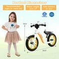 thumbnail image 3 of Costway 12 Inch Magnesium Toddler Balance Bike No Pedal Training Toddler Balance Bike White, 3 of 10
