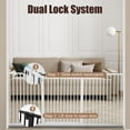 thumbnail image 5 of 1.42" Ultra Narrow Spacing Extra Wide Dog Pet Gate Pressure Mounted Walk Through Double Lock Swing Auto Close Safety Metal Toddler Baby Puppy Pet for Indoor, Doorway (White), 5 of 9